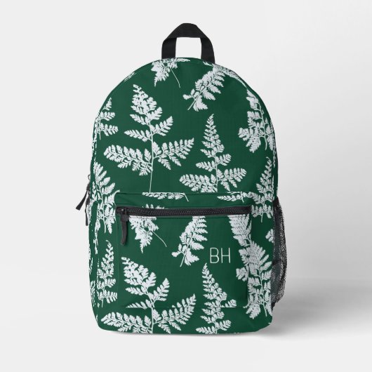 Niedliche Schwarz-Weiß-Muster-Monogramm-Initialen Bedruckter Rucksack (Vorderseite)