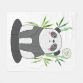 Niedliche Schwarz-Weiß-Panda-Bären-Illustration Fleecedecke (Vorderseite (Horizontal))
