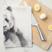 Niedliche Schwarz-Weiß-Panda-Illustration Geschirrtuch (Viertel Falte)