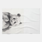 Niedliche Schwarz-Weiß-Panda-Illustration Geschirrtuch (Horizontal)
