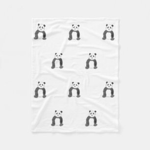 Niedliche Schwarz-Weiß-Panda-Skizze Fleecedecke