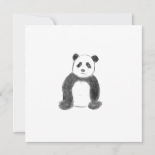 Niedliche Schwarz-Weiß-Panda-Skizze Karte