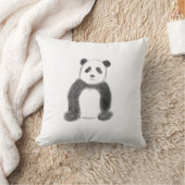 Niedliche Schwarz-Weiß-Panda-Skizze Kissen (Decke)