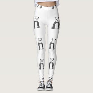 Niedliche Schwarz-Weiß-Panda-Skizze Leggings