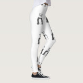 Niedliche Schwarz-Weiß-Panda-Skizze Leggings (Rechts)