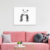 Niedliche Schwarz-Weiß-Panda-Skizze Leinwanddruck (Insitu (Wohnzimmer))