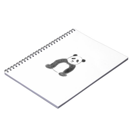 Niedliche Schwarz-Weiß-Panda-Skizze Notizblock (Linke Seite)