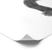 Niedliche Schwarz-Weiß-Panda-Skizze Poster (Ecke)