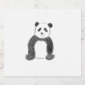 Niedliche Schwarz-Weiß-Panda-Skizze Schaumweinetikett (Einzelnes Label)