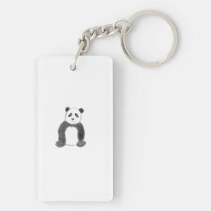 Niedliche Schwarz-Weiß-Panda-Skizze Schlüsselanhänger