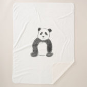 Niedliche Schwarz-Weiß-Panda-Skizze Sherpadecke (Vorderseite)