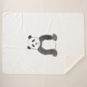 Niedliche Schwarz-Weiß-Panda-Skizze Sherpadecke (Vorderseite (Horizontal))