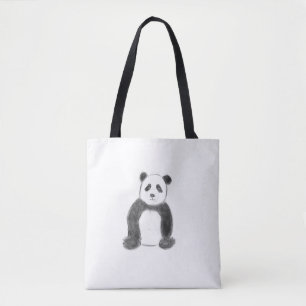 Niedliche Schwarz-Weiß-Panda-Skizze Tasche