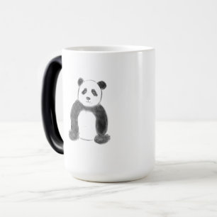 Niedliche Schwarz-Weiß-Panda-Skizze Verwandlungstasse