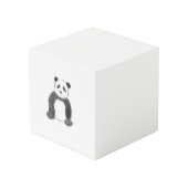 Niedliche Schwarz-Weiß-Panda-Skizze Würfel (Vorderseite Schrägansicht)