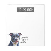 Niedliche Schwarz-Weiß-Pit-Bulle zu erledigen Notizblock (Vorderseite)