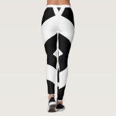 Niedliche Schwarz-Weiß-Streifen Modernes Training Leggings (Rückseite)