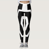 Niedliche Schwarz-Weiß-Streifen Modernes Training Leggings (Vorderseite)