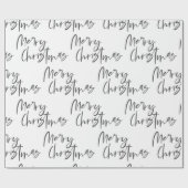 Niedliche Schwarz-Weiß-Weihnachten Geschenkpapier (Flach)