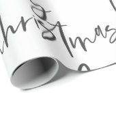 Niedliche Schwarz-Weiß-Weihnachten Geschenkpapier (Rolleneckpunkt)