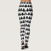 Niedliche Schwarz-Weiß-Weihnachtsbaummode Leggings (Rückseite)