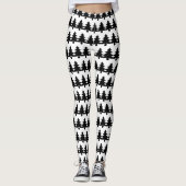 Niedliche Schwarz-Weiß-Weihnachtsbaummode Leggings (Vorderseite)