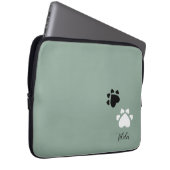 Niedliche Schwarz-Weiß-Welpe-Hefe-Paws Laptopschutzhülle (Vorne Rechts)