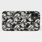 Niedliche Schwarz-weiße abstrakte Blätter Case-Mate iPhone Hülle (Rückseite (Horizontal))