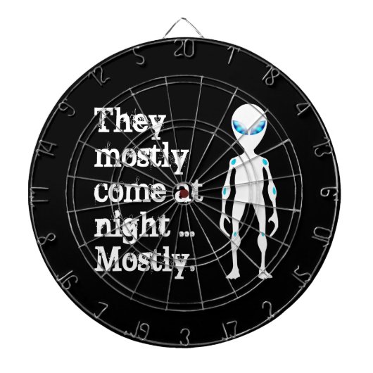 Niedliche Schwarz-weiße Alien Dartscheibe (vorne)