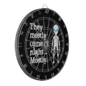 Niedliche Schwarz-weiße Alien Dartscheibe (Vorderseite Links)