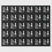 Niedliche Schwarz-weiße Alien Geschenkpapier (Flach)