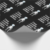 Niedliche Schwarz-weiße Alien Geschenkpapier (Ecke)
