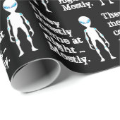 Niedliche Schwarz-weiße Alien Geschenkpapier (Rolleneckpunkt)