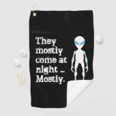 Niedliche Schwarz-weiße Alien Golfhandtuch (Insitu)