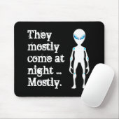 Niedliche Schwarz-weiße Alien Mousepad (Mit Mouse)