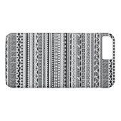 Niedliche Schwarz-weiße Aztec-Muster Case-Mate iPhone Hülle (Rückseite (Horizontal))