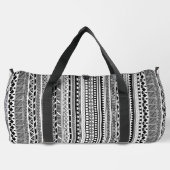 Niedliche Schwarz-weiße Aztec-Muster Duffle Bag (Rückseite)