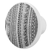 Niedliche Schwarz-weiße Aztec-Muster Keramikknauf (Rechts)