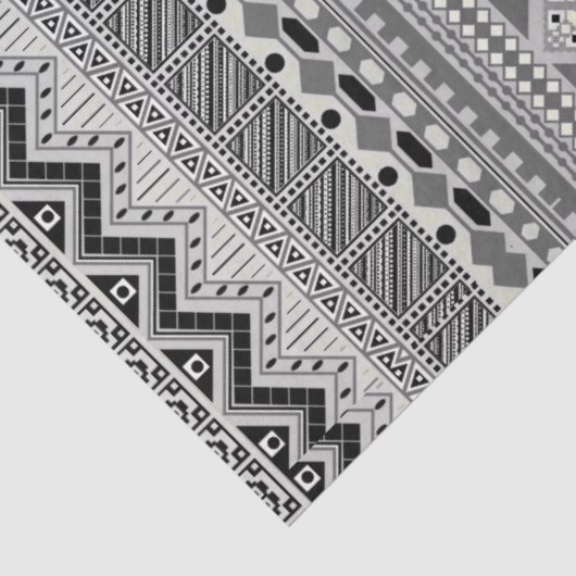 Niedliche Schwarz-weiße Aztec-Muster Seidenpapier (Ausschnitt)