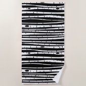 Niedliche Schwarz-weiße Baumstruktur Strandtuch (Vorderseite)