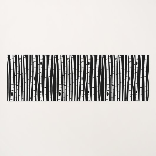 Niedliche Schwarz-weiße Baumstruktur Yogamatte (Rückseite (Horizontal))