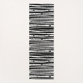 Niedliche Schwarz-weiße Baumstruktur Yogamatte