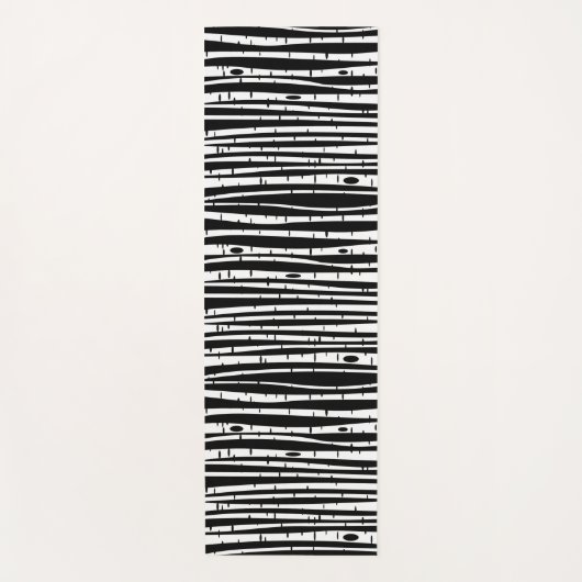 Niedliche Schwarz-weiße Baumstruktur Yogamatte (Vorderseite)