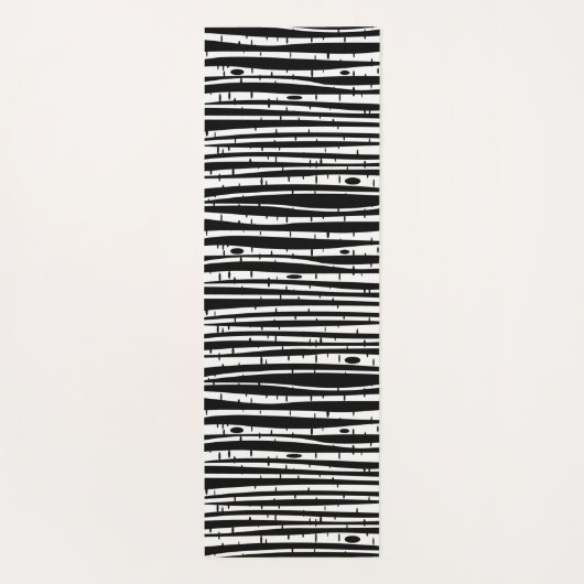 Niedliche Schwarz-weiße Baumstruktur Yogamatte (Rückseite)