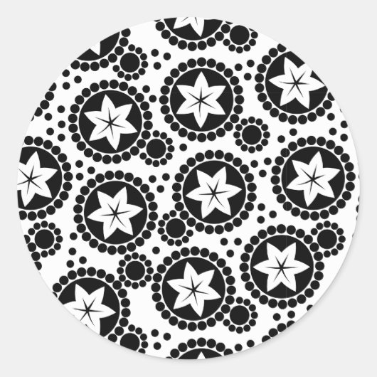 Niedliche Schwarz-weiße Blume Aufkleber (Vorderseite)