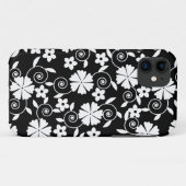 Niedliche Schwarz-weiße Blume Case-Mate iPhone Hülle (Rückseite (Horizontal))