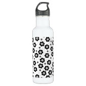 Niedliche Schwarz-weiße Blume Edelstahlflasche (Vorderseite)