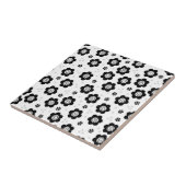 Niedliche Schwarz-weiße Blume Fliese (Seite)