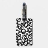 Niedliche Schwarz-weiße Blume Gepäckmarke Gepäckanhänger (Rückseite vertikal)