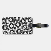 Niedliche Schwarz-weiße Blume Gepäckmarke Gepäckanhänger (Rückseite horizontal)